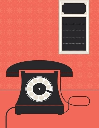 Teléfono fijo antiguo, imagen sobre la primera entrevista