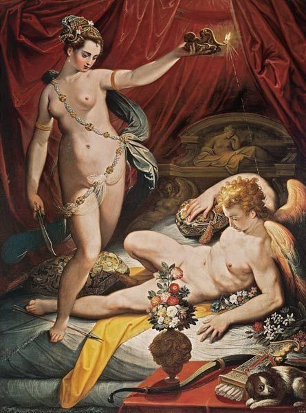 Cuadro de Amor y Psique de Jacopo Zucchi (1589)