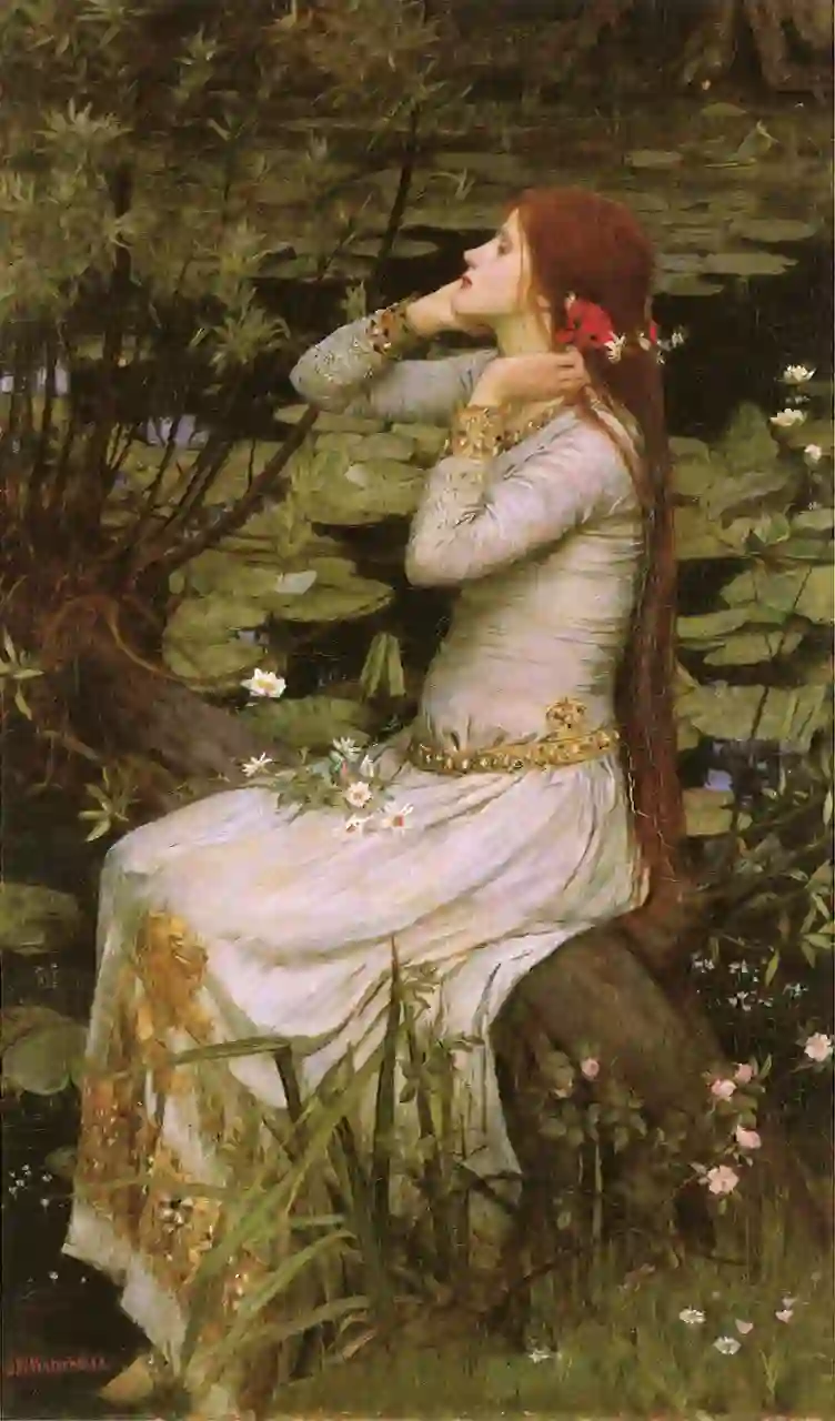 Pintura de John William Waterhouse representando una figura en duelo