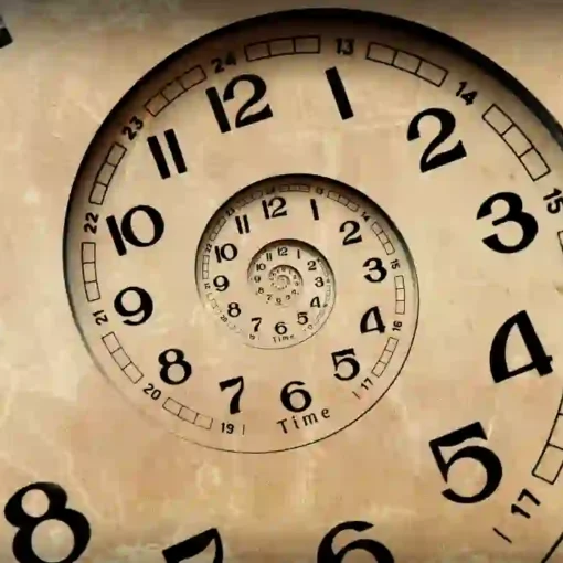 Reloj en espiral como metáfora de la procrastinación