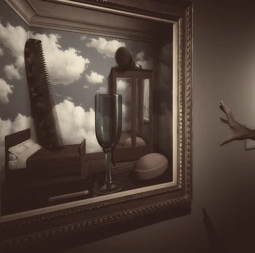 Los valores personales, obra de René Magritte de 1952, expuesta en La máquina Magritte