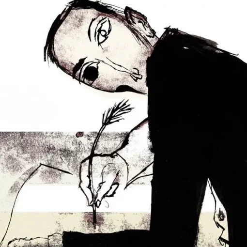 Ilustración en tinta de Bartleby