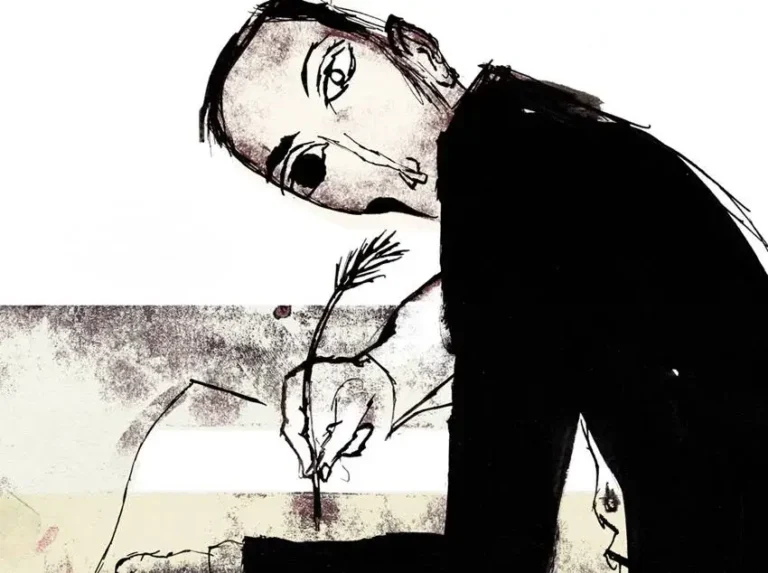 Ilustración en tinta de Bartleby