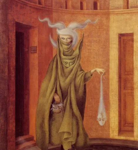 Mujer saliendo del psicoanalista, obra de Remedios Varo de 1960